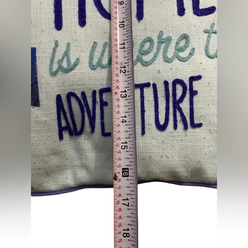 Disney Parks Pixar UP House “Home Is Where The Adventure Is” Throw Pillow